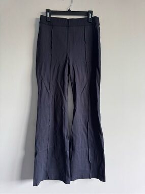 SPANX Smooth Perfect Fit Ponte Navy Blue Flare Trouser Stretchy Soft Work Pants